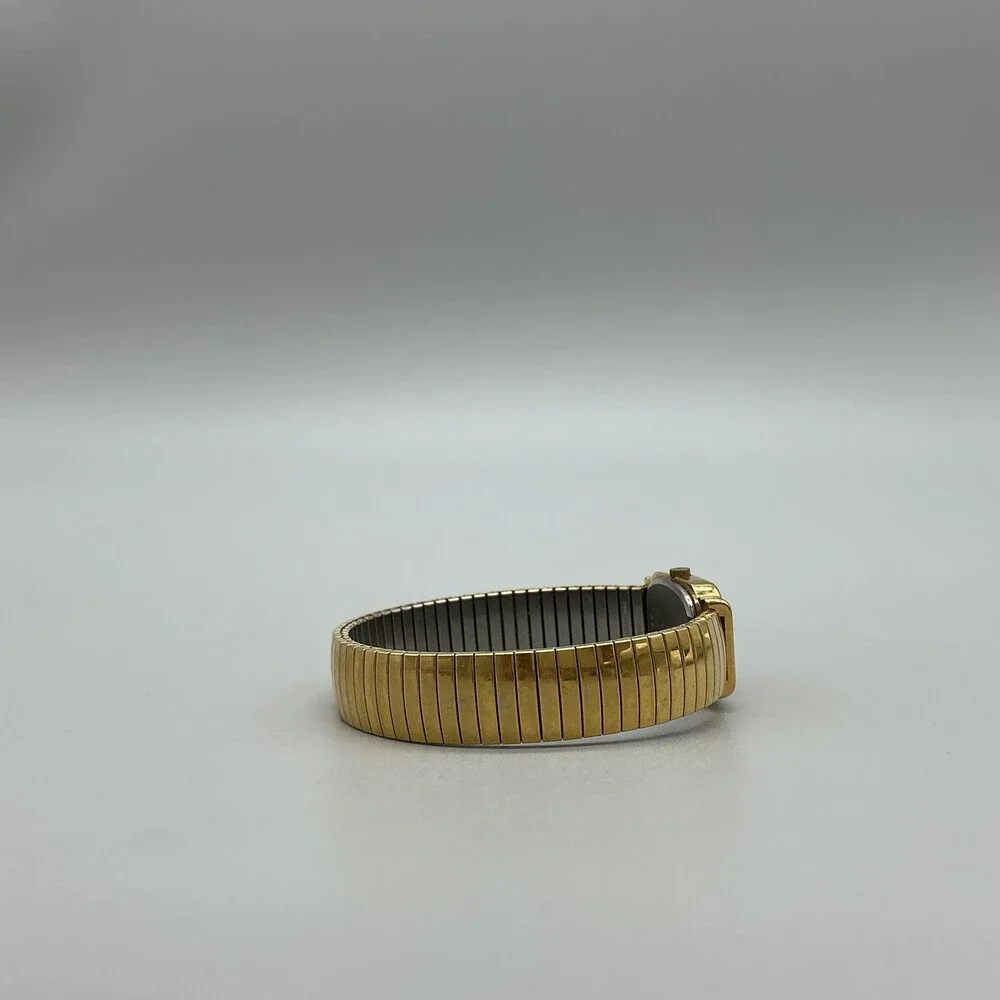 Jules Jurgensen Womens Watch 17mm Black Gold Tone Expansion Band New Battery